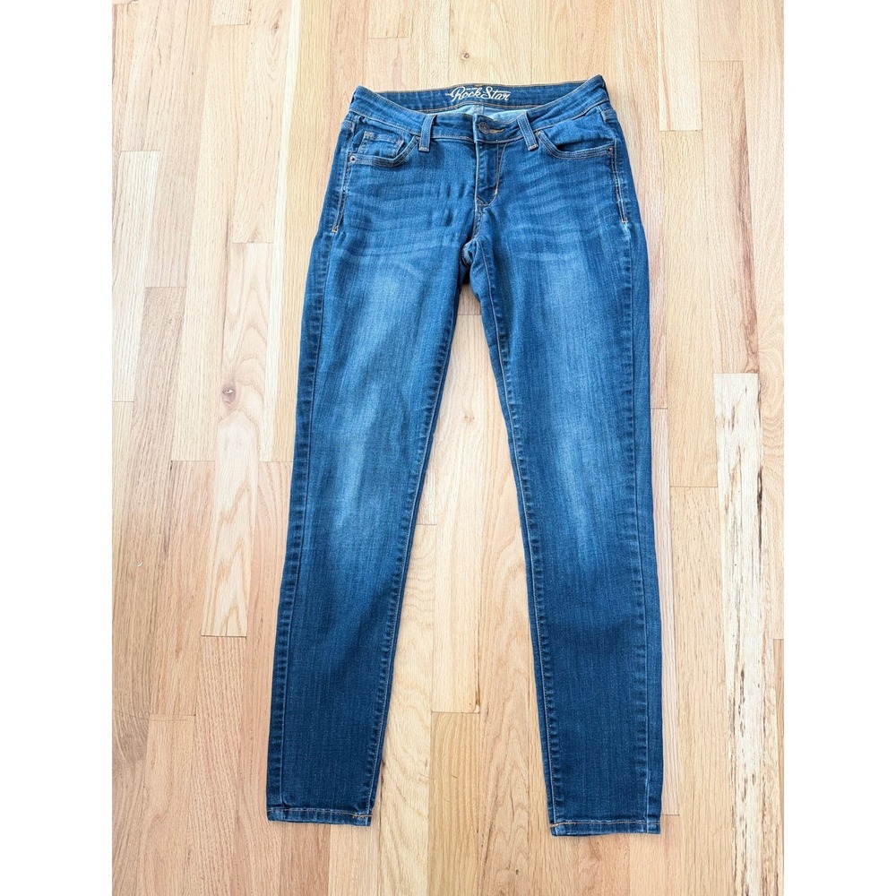Old Navy Rockstar Skinny Jeans Medium Wash Blue Low Rise Indie Sleaze size 6